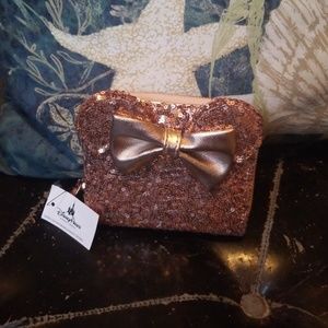 Disney Parks Loungefly Rose Gold Sequined Wallet